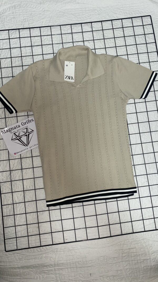 Camisa polo Zara bege